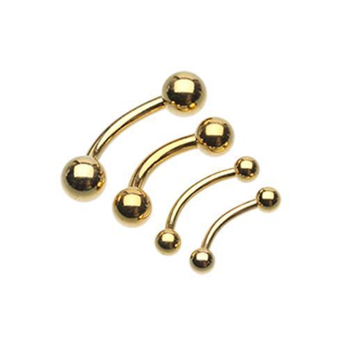 Gold Plated Curved Barbell Ring 1 Piece Rebel Bod