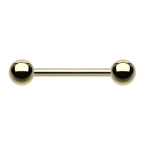 Gold Plated Nipple Barbell - 1 Piece