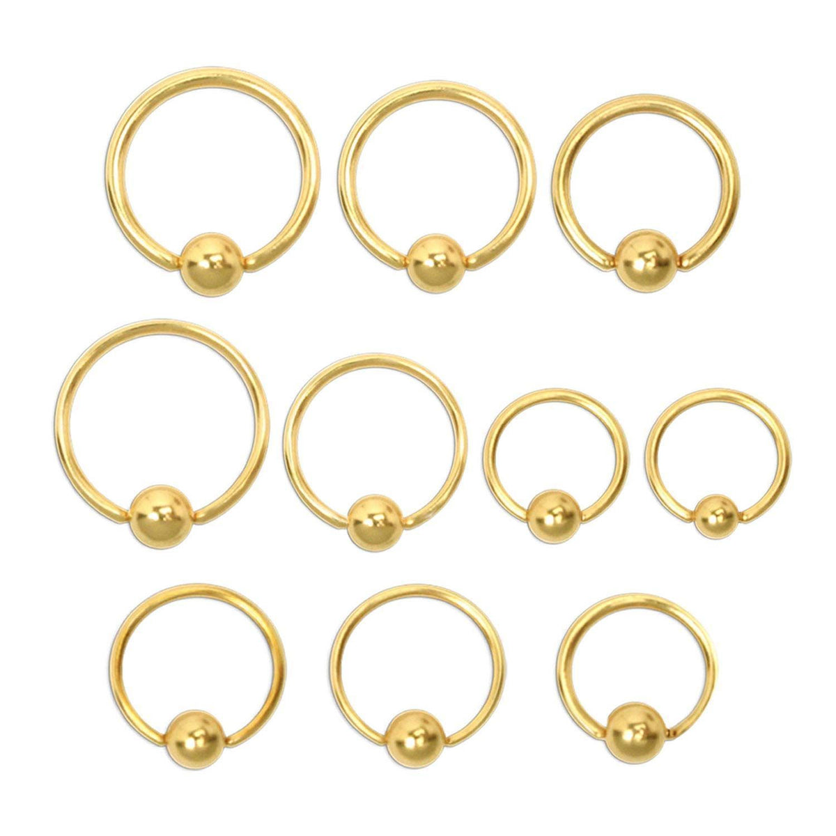 CAPTIVE BEAD RING Gold Plated Captive Bead Rings sbvrgp -Rebel Bod-RebelBod