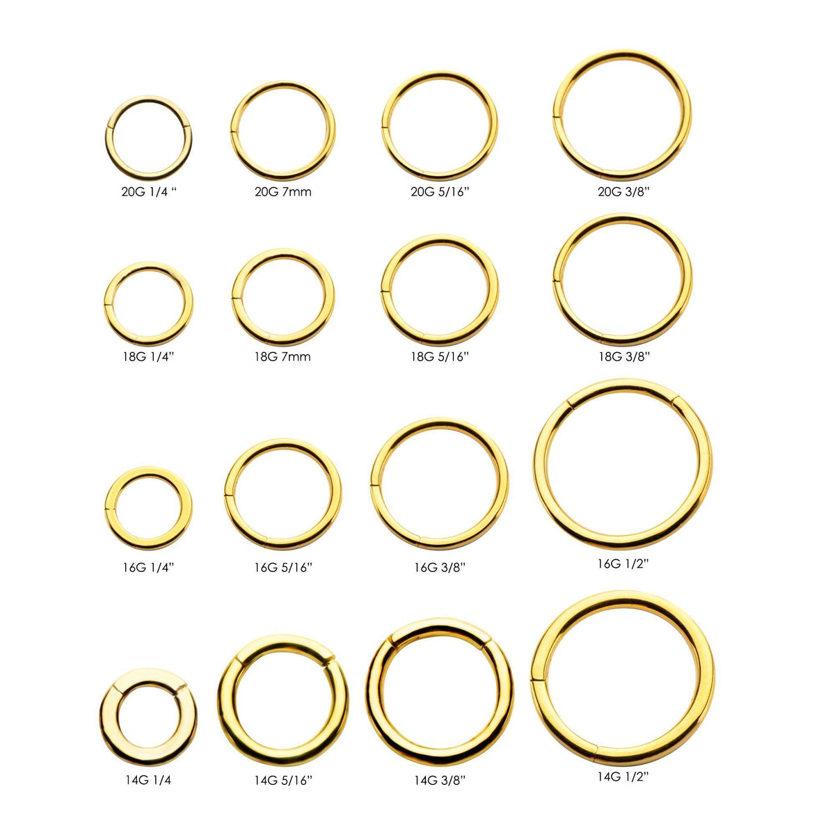 SEAMLESS CLICKER Gold Plated Clicker Hinged Segment Ring sbvsgrhgp -Rebel Bod-RebelBod