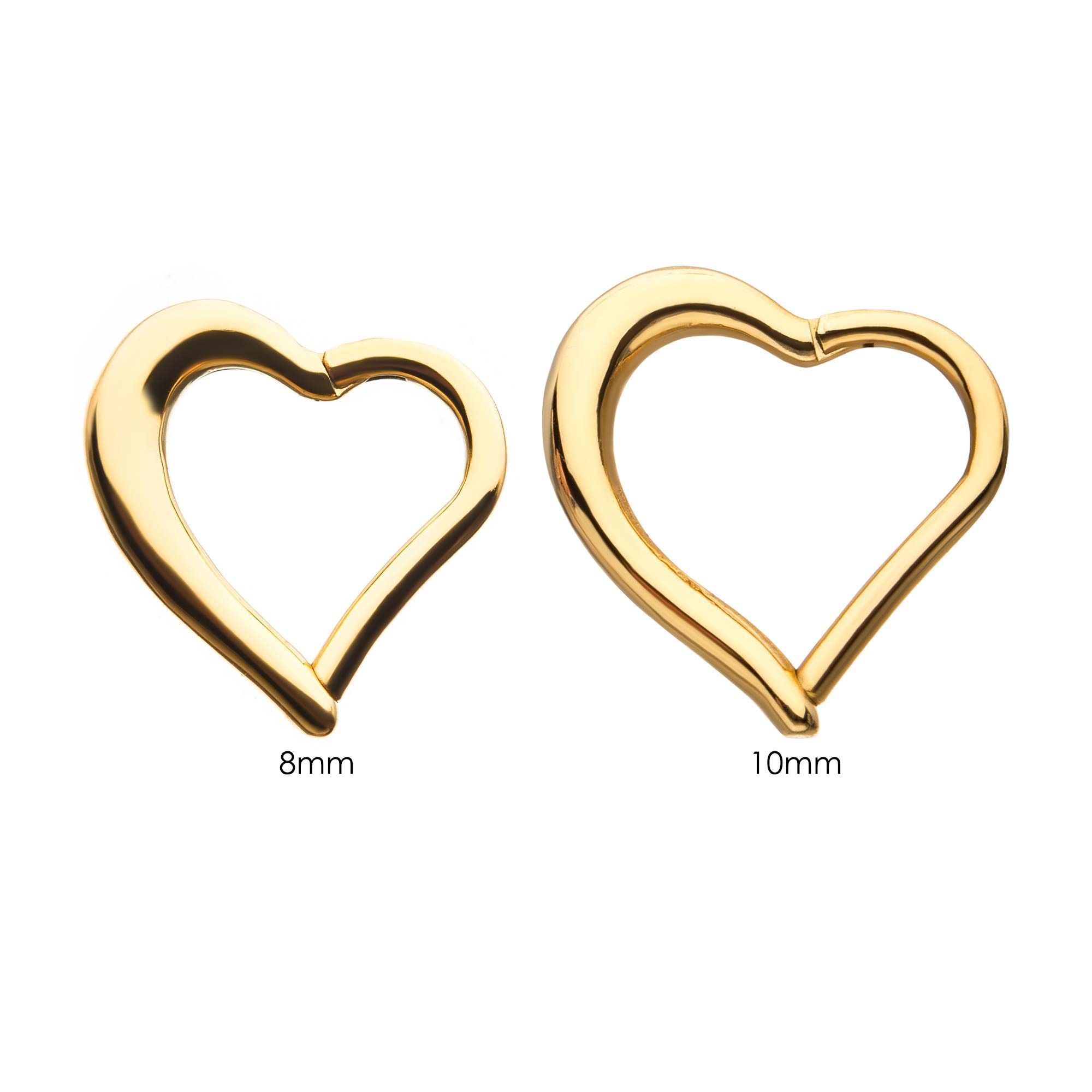 SEAMLESS CLICKER Gold Plated Heart Shape Clicker Hinged Segment Ring sbvsgrh05h16gp -Rebel Bod-RebelBod