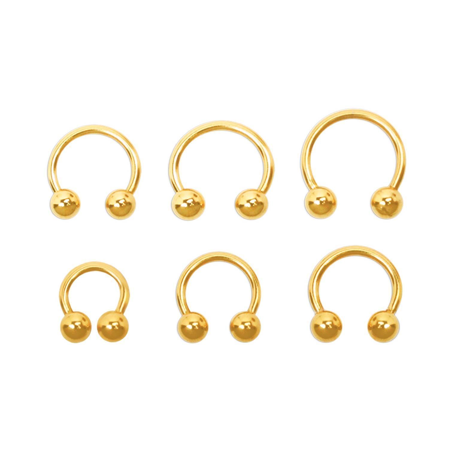 CIRCULAR BARBELL | HORSESHOE Gold Plated Horseshoes with ball ends sbvhgp -Rebel Bod-RebelBod