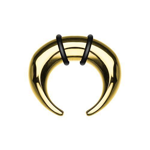 Gold Plated Pincher Steel Ear Gauge Buffalo Taper - 1 Pair