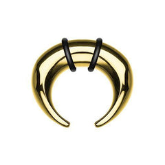 Gold Plated Pincher Steel Ear Gauge Buffalo Taper - 1 Pair