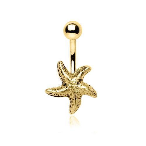 Gold Plated Starfish Navel Ring