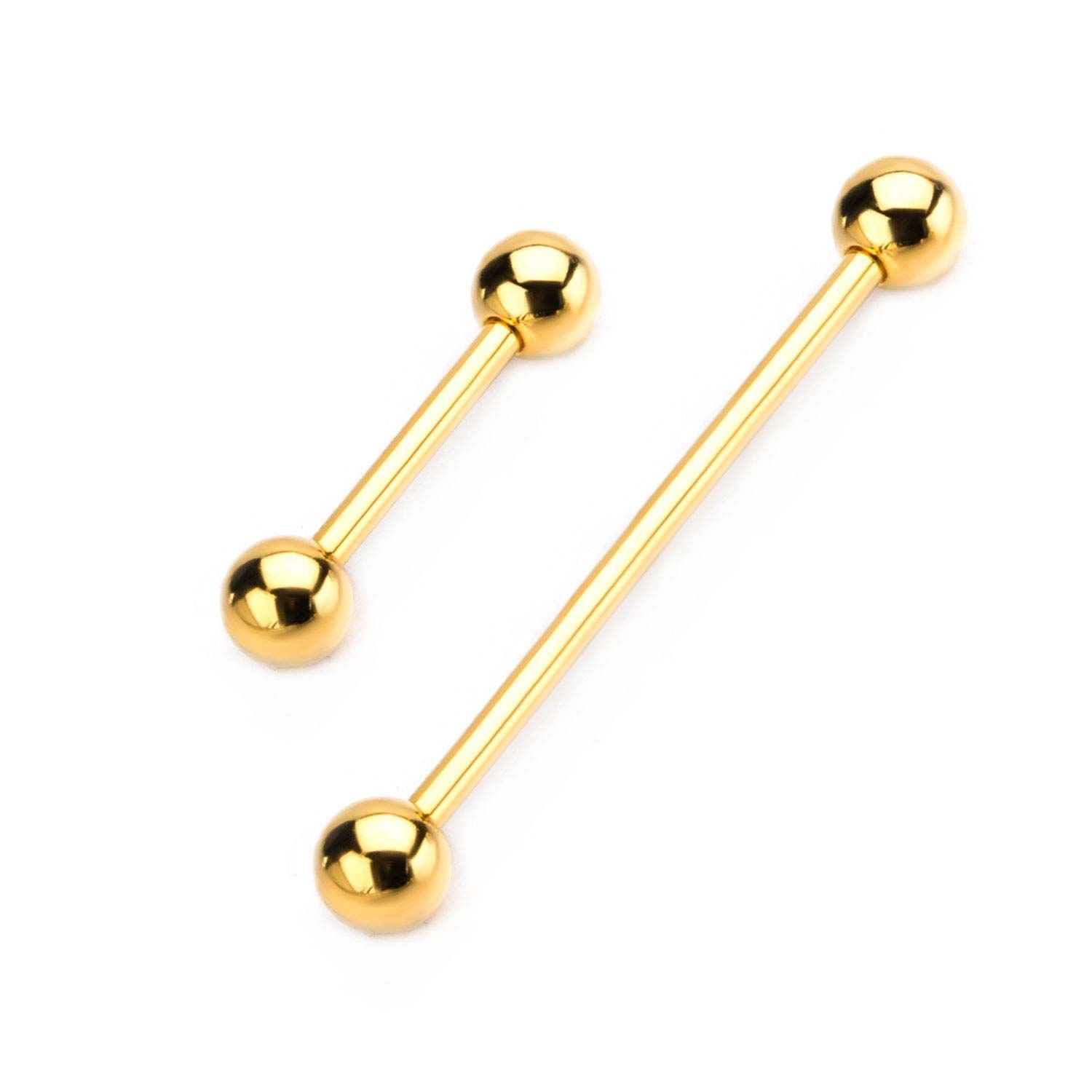 Industrial Barbell Gold Plated with Ball end Barbell sbvbgp4921 - 1 Piece -Rebel Bod-RebelBod