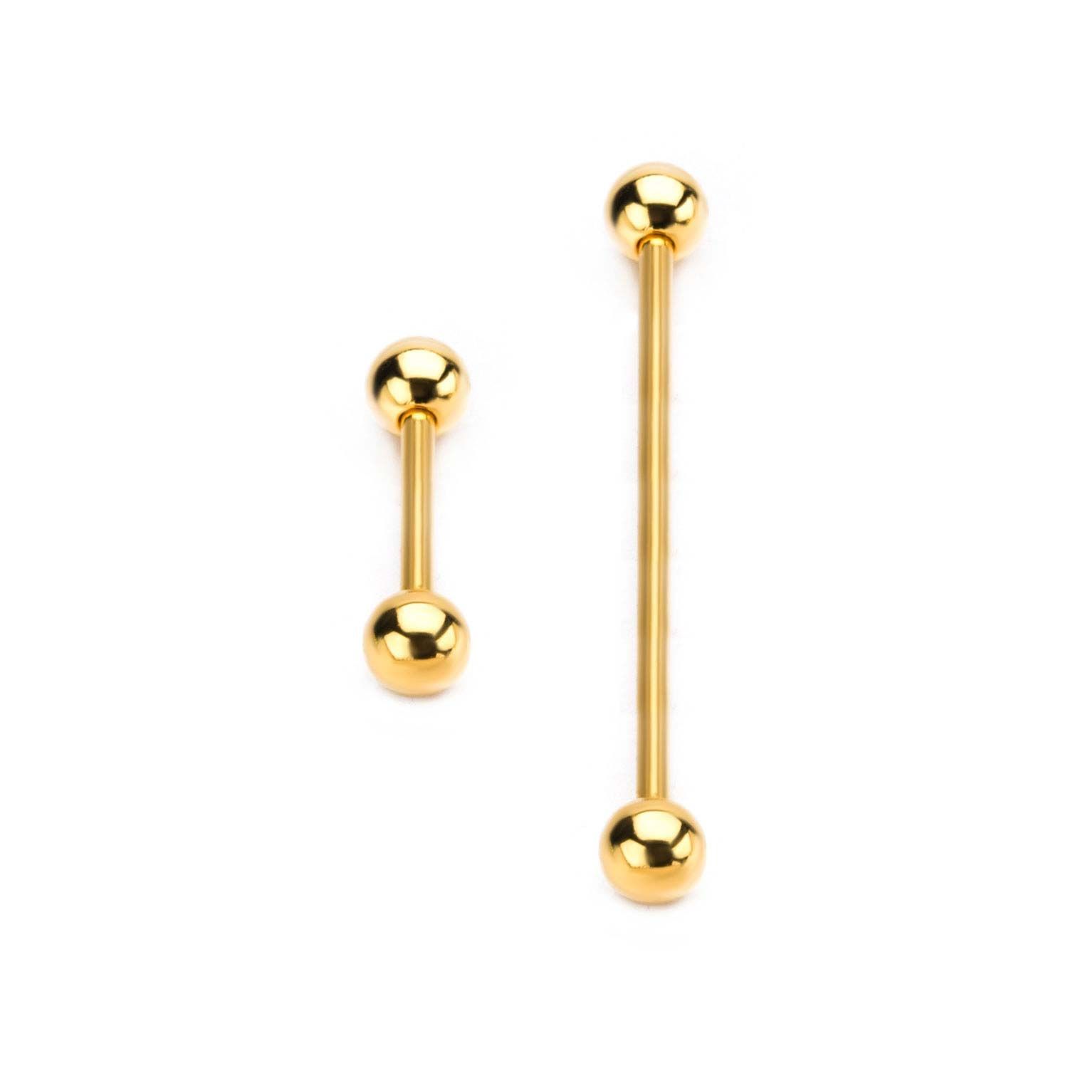 Industrial Barbell Gold Plated with Ball end Barbell sbvbgp4921 - 1 Piece -Rebel Bod-RebelBod