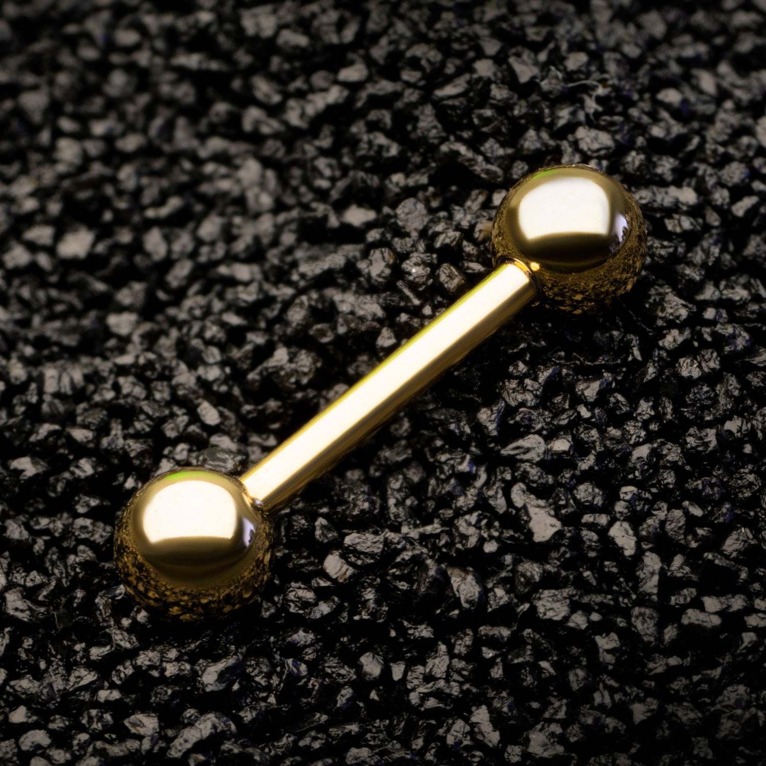Industrial Barbell Gold Plated with Ball end Barbell sbvbgp4921 - 1 Piece -Rebel Bod-RebelBod
