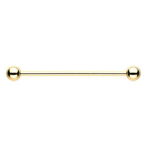 Gold PVD Industrial Barbell - 1 Piece