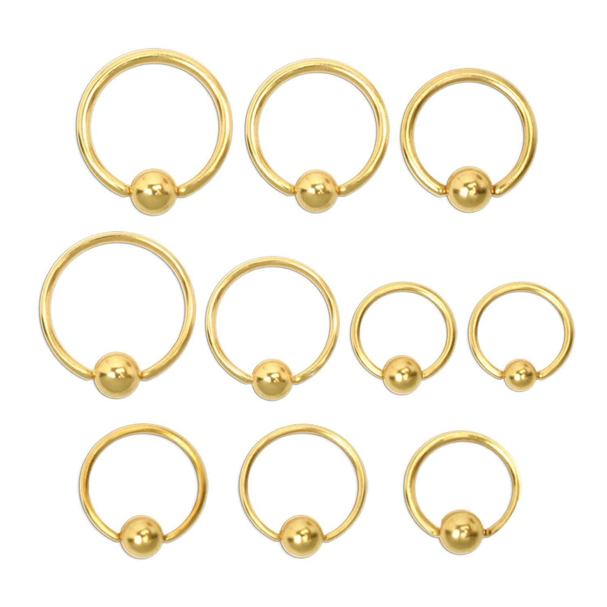 CAPTIVE BEAD RING Gold PVD Captive Bead rings -Rebel Bod-RebelBod