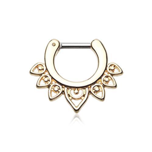 Golden Acerose Filigree Septum Clicker / Daith Clicker - 1 Piece