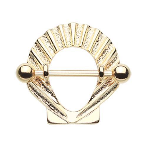 Golden Ariel Seashell Nipple Shield Ring - 1 Piece
