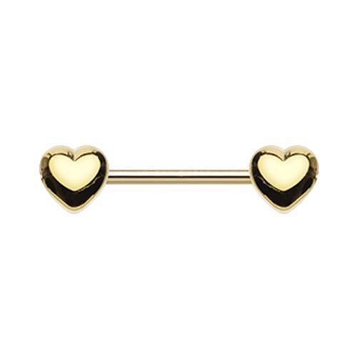 Golden Classic Heart Nipple Barbell - 1 Piece