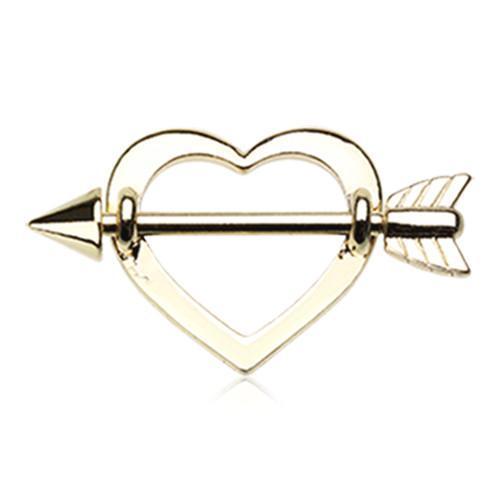 Golden Cupid&#39;s Heart Nipple Shield Ring - 1 Piece