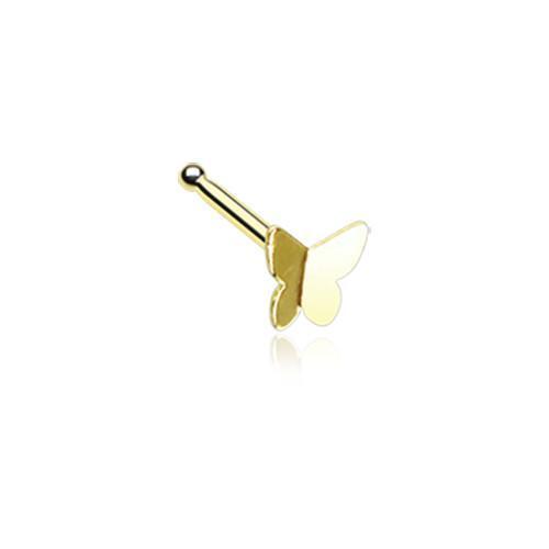 Golden Dainty Butterfly Icon Nose Stud Ring