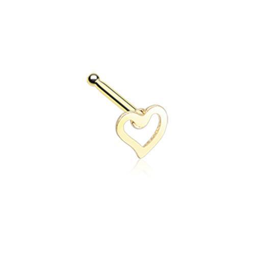 Golden Dainty Heart Icon Nose Stud Ring
