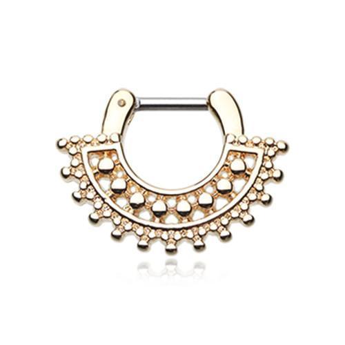 Golden Divine Filigree Septum Clicker / Daith Clicker - 1 Piece