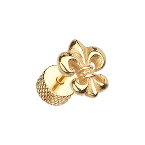 Golden Fleur De Lis Fake Plug - 1 Pair