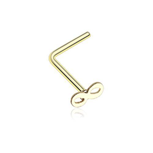 Golden Infinity Loop L-Shaped Nose Ring