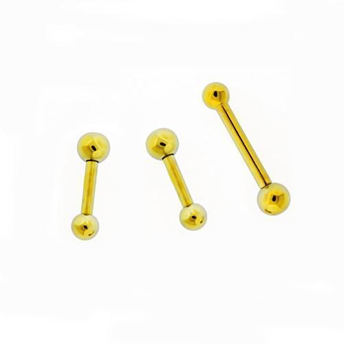 STRAIGHT BARBELL Golden Internally Threaded Titanium Barbell - 1 Piece - Special -Rebel Bod-RebelBod