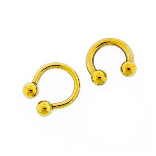 CIRCULAR BARBELL | HORSESHOE Golden Internally Threaded Titanium Horseshoe Circular Barbell - 1 Piece - Special -Rebel Bod-RebelBod