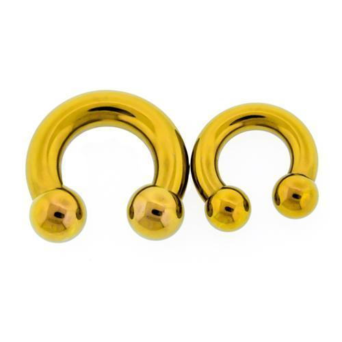CIRCULAR BARBELL | HORSESHOE Golden Internally Threaded Titanium Horseshoe Circular Barbell - 1 Piece - Special -Rebel Bod-RebelBod