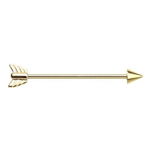 Golden Katniss Arrow Industrial Barbell - 1 Piece
