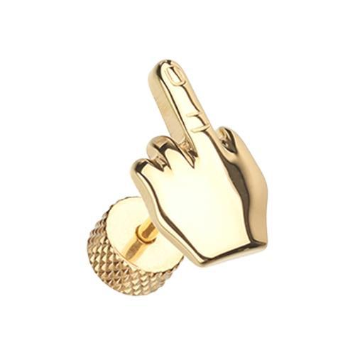 Golden Middle FU Finger Fake Plug - 1 Pair