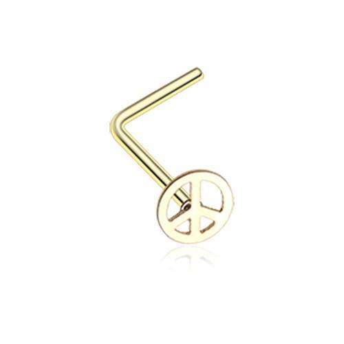 Golden Peace Icon L-Shaped Nose Ring