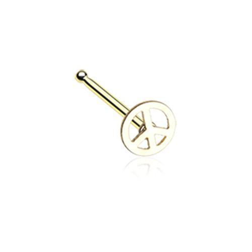 Golden Peace Icon Nose Stud Ring