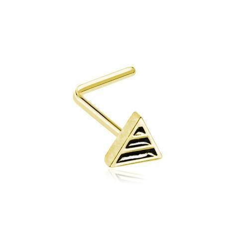 Golden Pharoah Striped Triangle L-Shaped Nose Ring