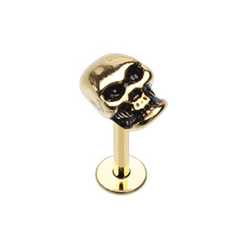 Golden Skull Head Steel Labret