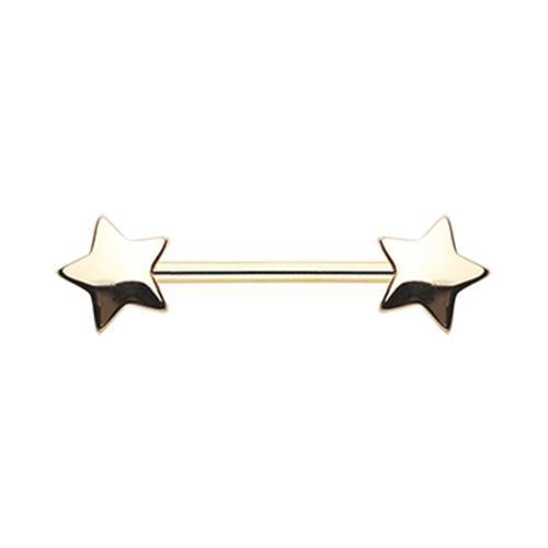 Golden Star Nipple Barbell - 1 Piece
