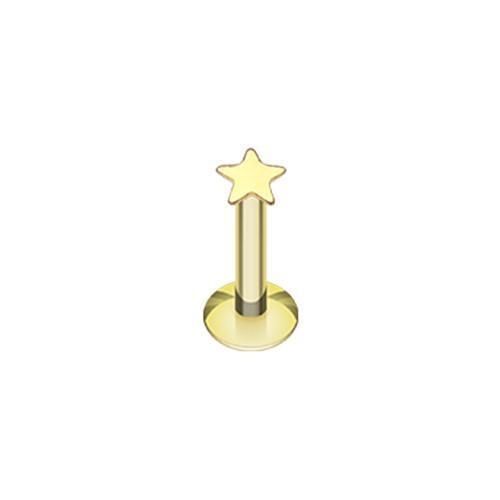 Labret Studs Golden Star Top Internally Threaded labret -Rebel Bod-RebelBod