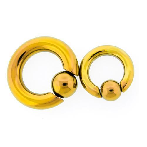 CAPTIVE BEAD RING Golden Titanium Captive Bead Ring - 1 Piece - Special -Rebel Bod-RebelBod