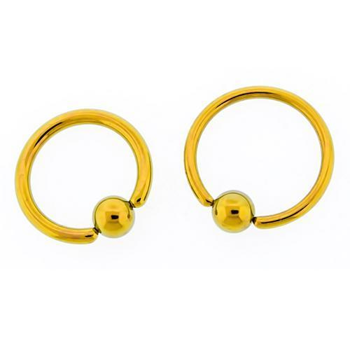 CAPTIVE BEAD RING Golden Titanium Captive Bead Ring - 1 Piece - Special -Rebel Bod-RebelBod