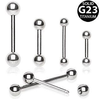 STRAIGHT BARBELL Grade 23 Titanium Barbell with Balls -Rebel Bod-RebelBod