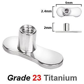 Grade 23 Titanium Dermal Anchor - 0 Hole / 2mm Rise
