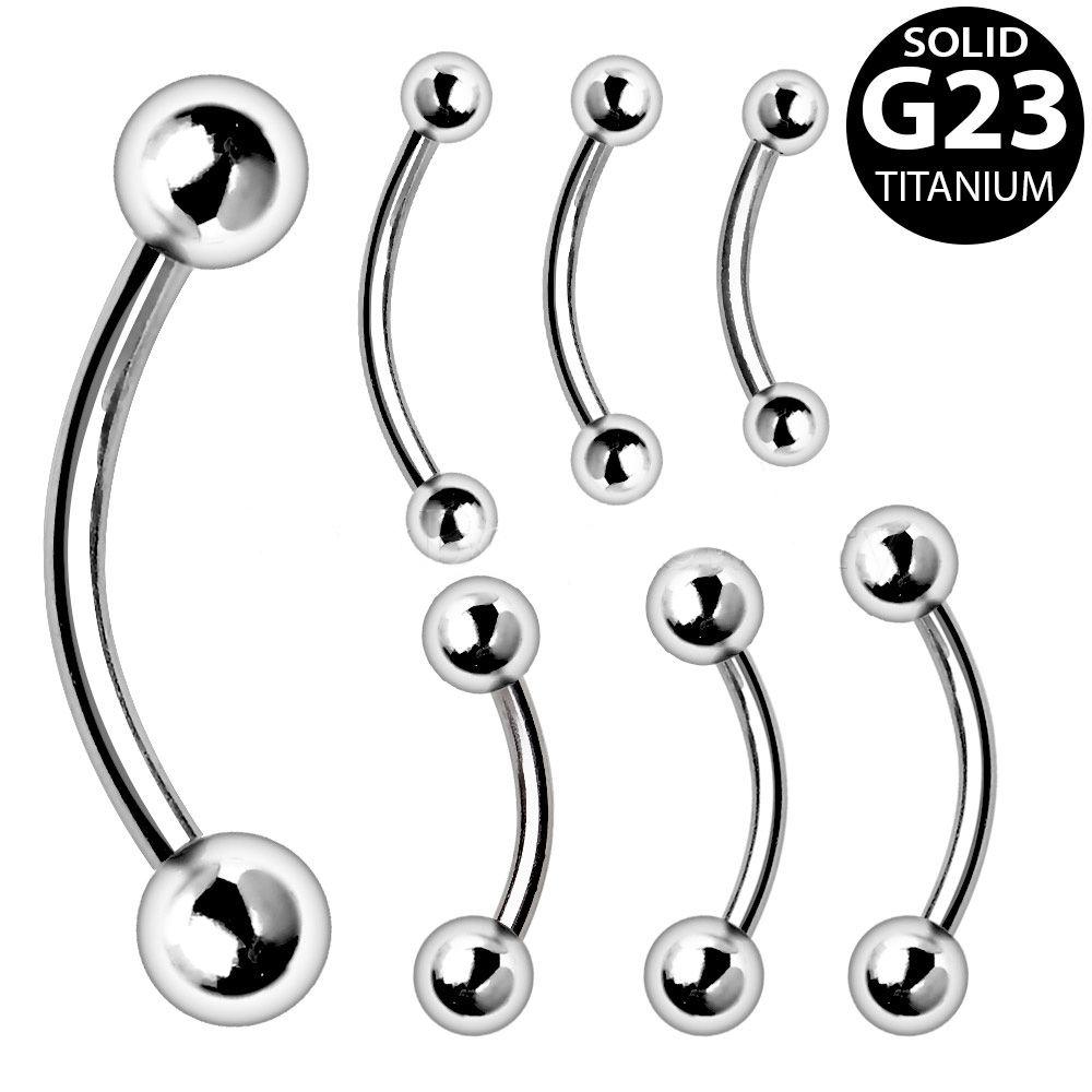 Grade 23 Titanium Eyebrow Ring w/ Balls Rebel Bod
