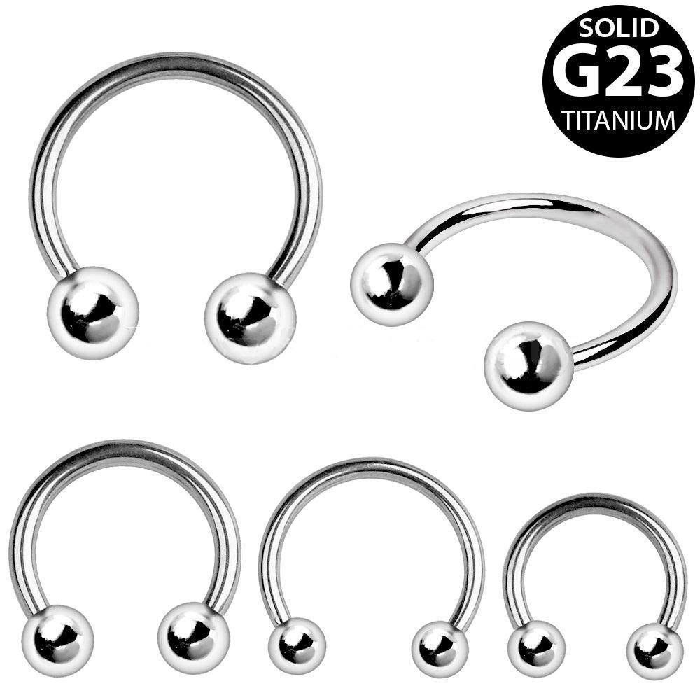 CIRCULAR BARBELL | HORSESHOE Grade 23 Titanium Horse Shoe with Balls -Rebel Bod-RebelBod