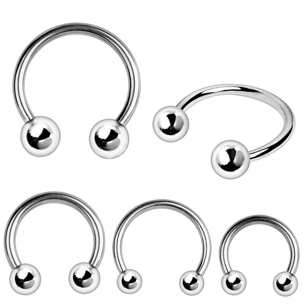 CIRCULAR BARBELL | HORSESHOE Grade 23 Titanium Horse Shoe with Balls -Rebel Bod-RebelBod