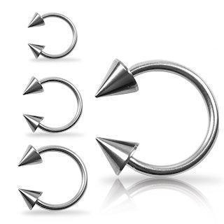 CIRCULAR BARBELL | HORSESHOE Grade 23 Titanium Horse Shoe with Spikes -Rebel Bod-RebelBod
