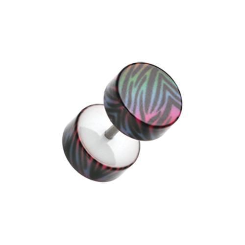 Gradient Zebra Acrylic Fake Plug - 1 Pair