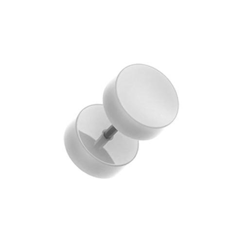 Gray Solid Acrylic Fake Plug - 1 Pair