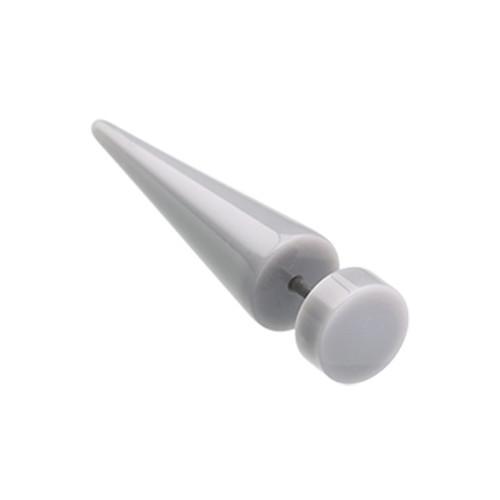 Gray Solid UV Acrylic Fake Taper - 1 Pair