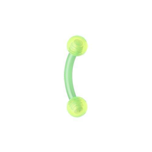 CURVED BARBELL Green Acrylic Flexible Shaft Curved Barbell Eyebrow Ring -Rebel Bod-RebelBod