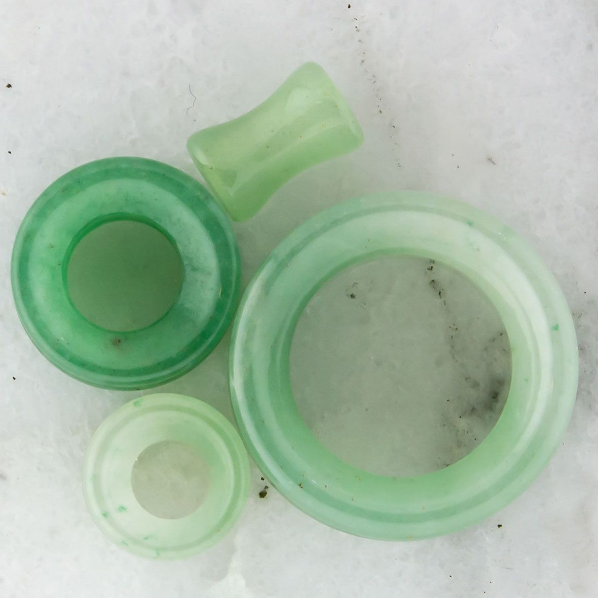 Tunnels - Double Flare Green Adventurine Stone Double Flare Tunnel Pair - 1 Pair -Rebel Bod-RebelBod