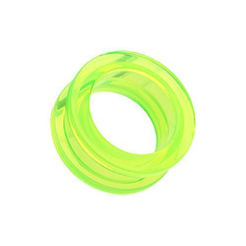 Green Acrylic Screw-Fit Ear Gauge Tunnel Plug - 1 Pair