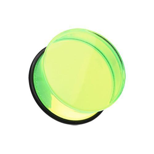 Green Acrylic Single Flared Ear Gauge Plug - 1 Pair