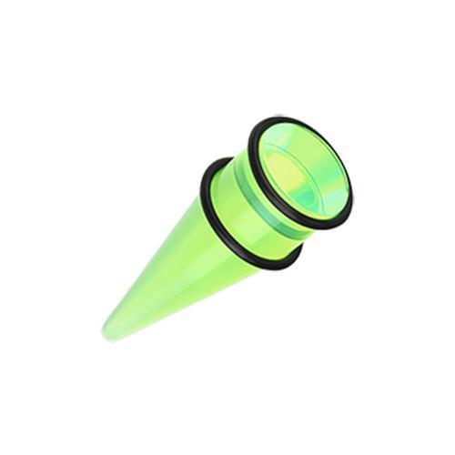Green Shorty UV Acrylic Ear Stretching Taper - 1 Pair